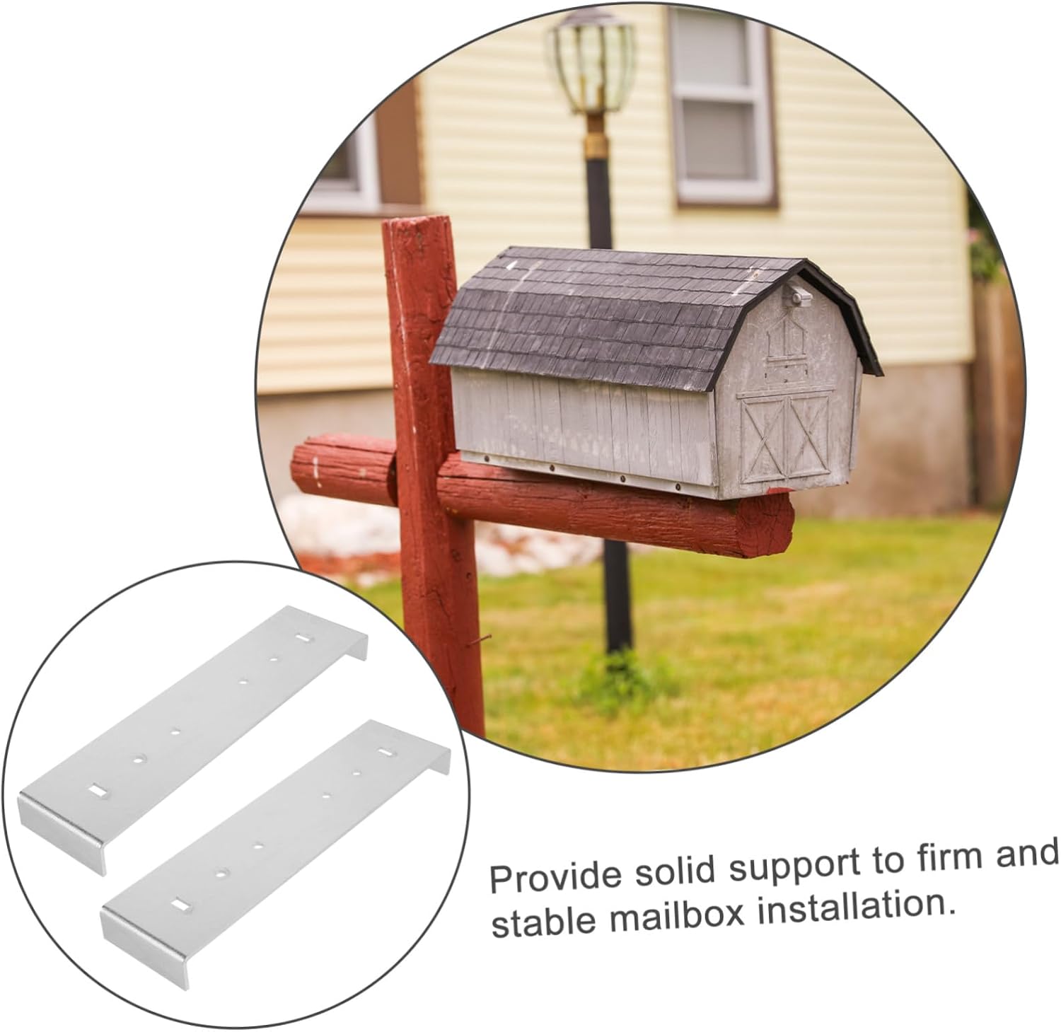 2pcs Metal Mailbox Mounting Bracket Kit Mailbox Repair Accessories Easy Installation Sleek Design