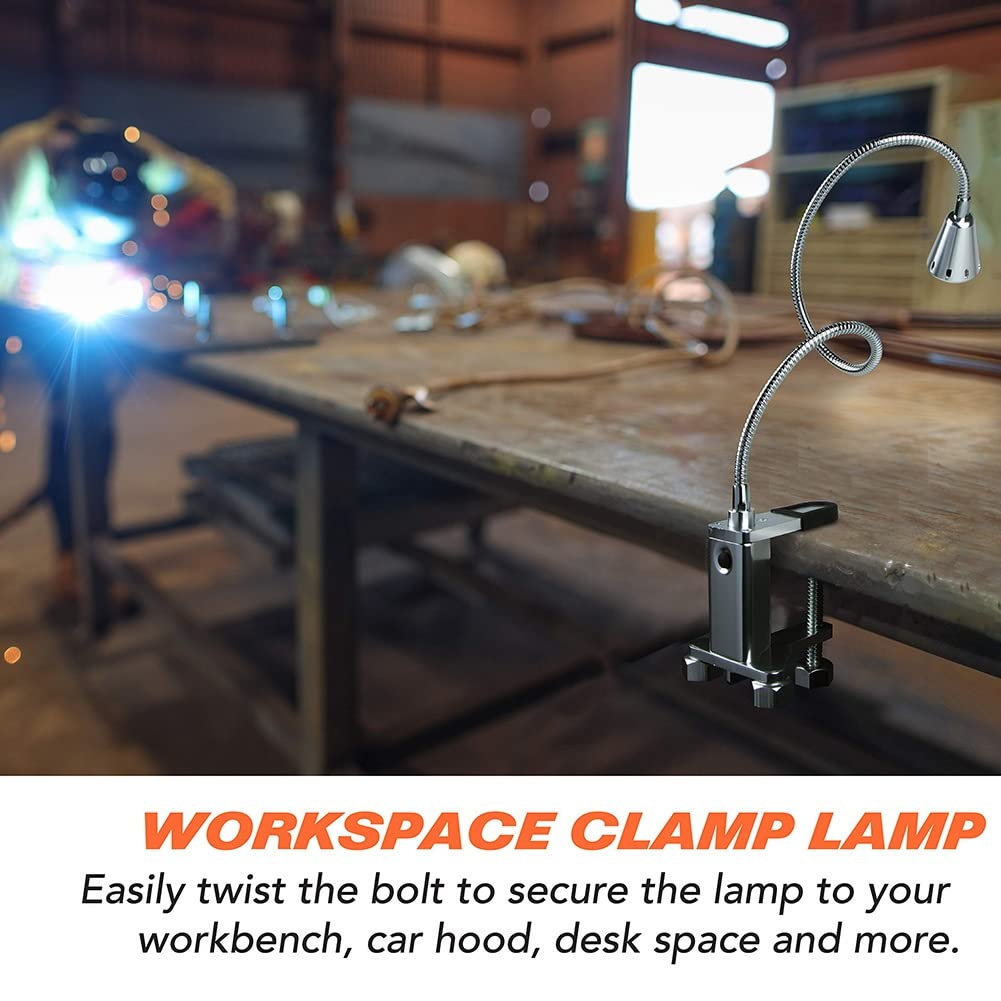 Magnética barbacoa LED luz ajustable 360 grados flexible cuello de cisne tornillo abrazadera para fiesta oficina al aire libre interior