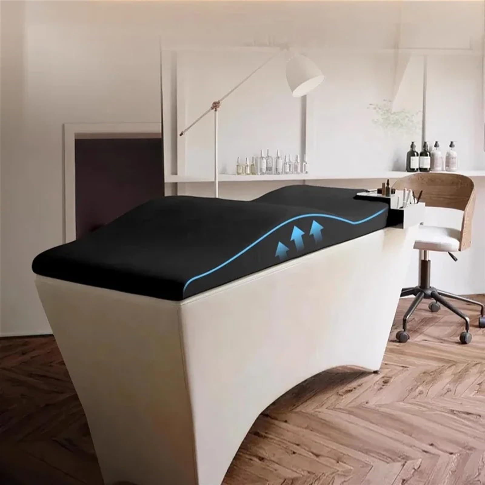 Massagematratze und -bezug Wave Memory Foam-Bett Salonmatratze Spa Curved Beauty Bed(Ice-Brown Set)