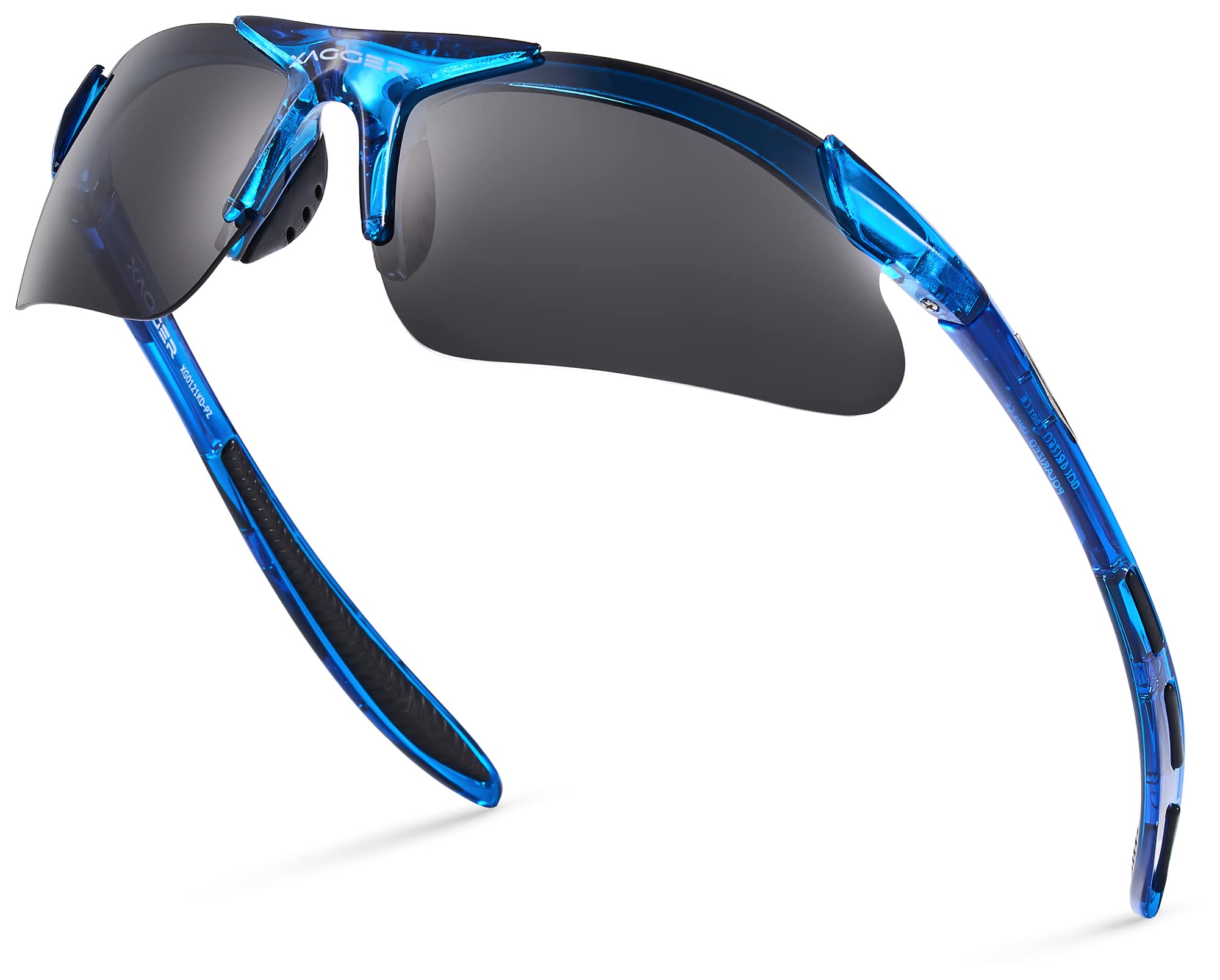 Gafas de sol deportivas polarizadas para jóvenes para niños y niñas de 8 a 16 años de edad para niños y adolescentes, Azul real | Humo