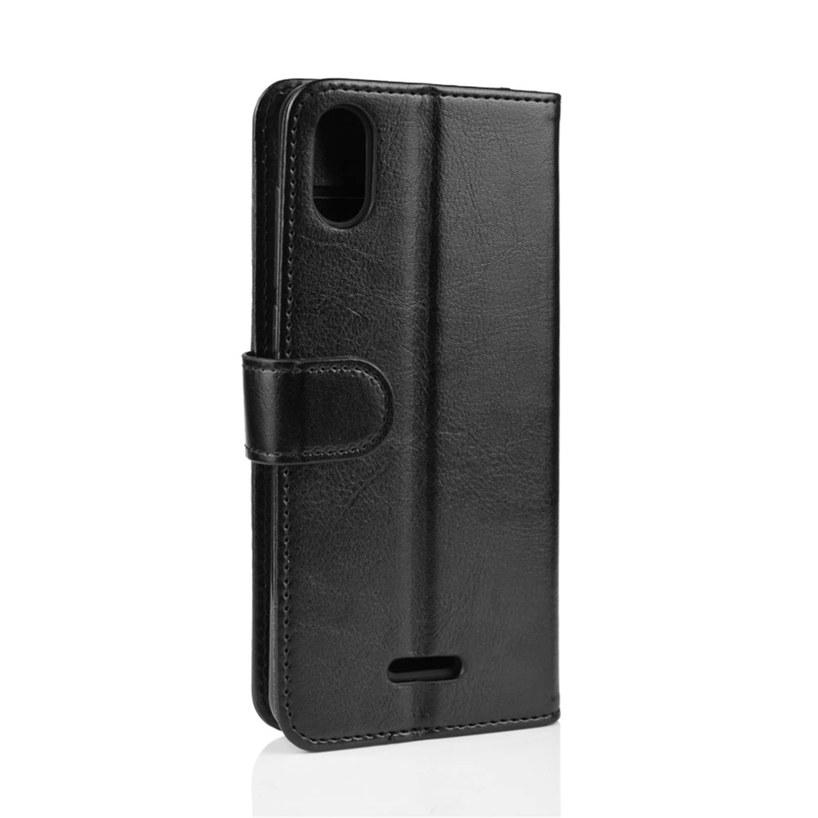 Sinyunron Cover Compatibile con Wiko Y80 Custodia in Pelle PU,Flip Caso Fibbia Magnetica Cellulare Case a Libro,Elegante Portafoglio Stile Business,Nero