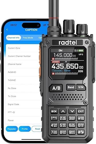 Radtel RT-920 Walkie Talkie 8W Long Range Programmable Bluetooth Two-Way Handheld Radio, SW MW LW CB 27MHz -126dBm Receive SSB AM FM Noise-Reduction NOAA