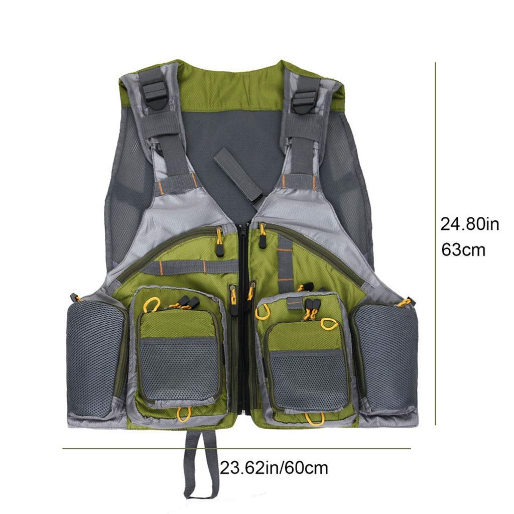 Gilet De Pêche Fishpond Vert Sans Manches, Taille Unique, Pour Adulte