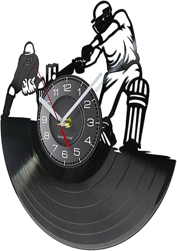 Miniatura 2 de Reloj de pared de disco de vinilo de 12 pulgadas, hecho de disco de vinilo real, juego de pelota suave, juego de pelota deportiva, corte láser,