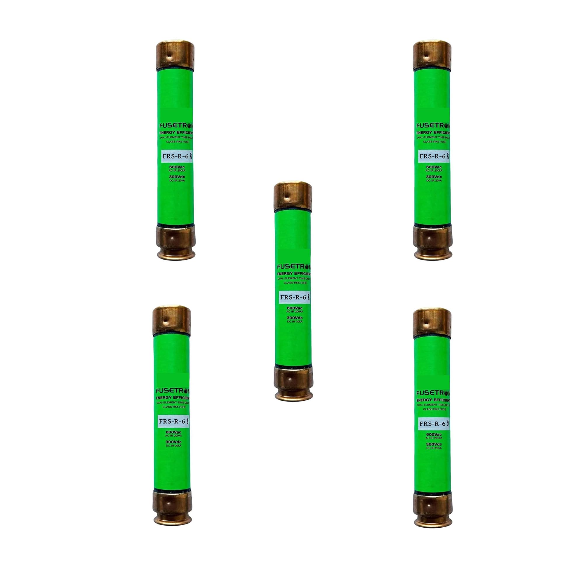 Photo 1 of 5-Pack New FRS-R-6 FRS-R-6A 600Vac Time Delay Fuse,FRS-R-6 AMP Class RK5 Cartridge Fuses ?