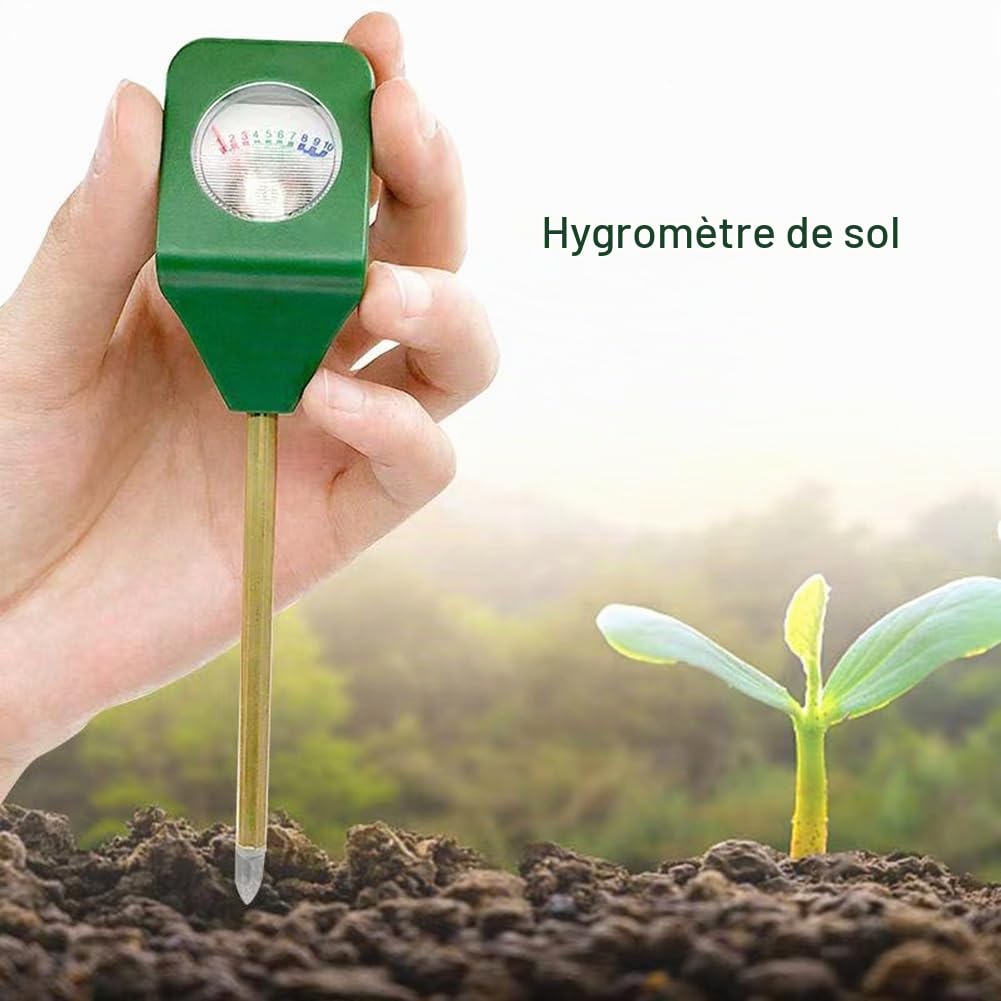 Lot de 10 mini hygromètres portables testeur d'humidité du sol pour plantes en pot