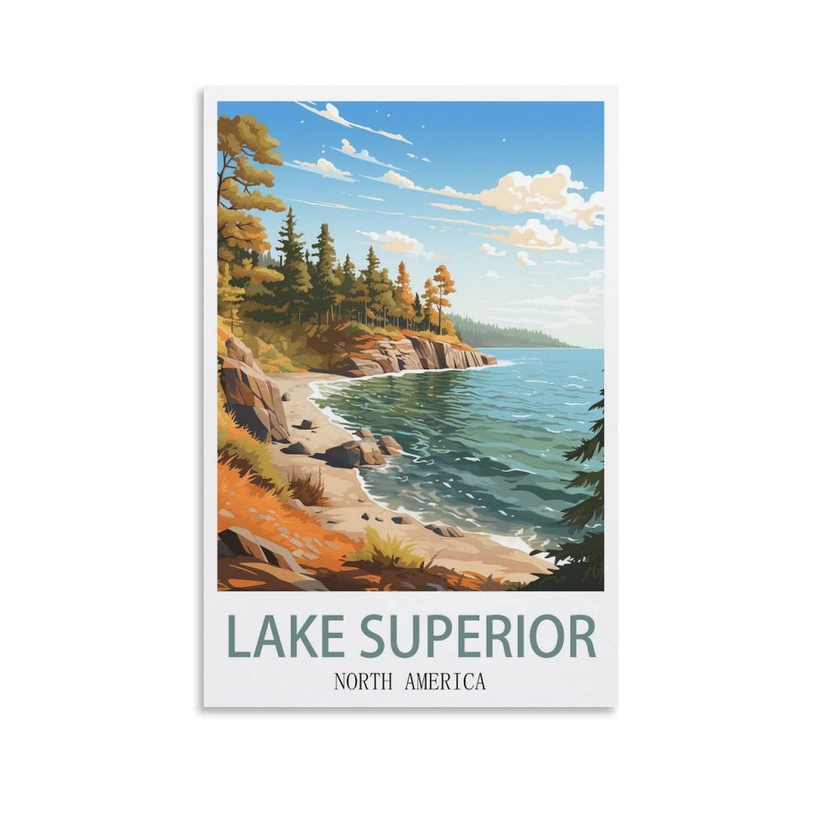 EZMLFA DIY 5D Diamond Painting Kits for Adults,Lake Superior DIY Diamond Art Kits Gem Painting Crafts for Home Wall Decor 40x50cm
