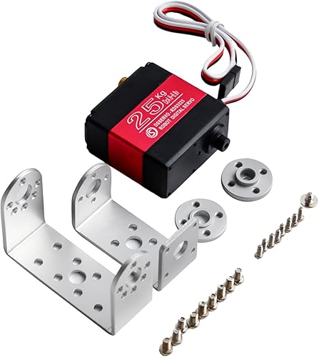 Miniatura 2 de RCmall RDS3225 - Servo digital de doble eje a control remoto de 55.1 lbs, IP66, resistente al agua, de alto par, engranaje de metal completo servo