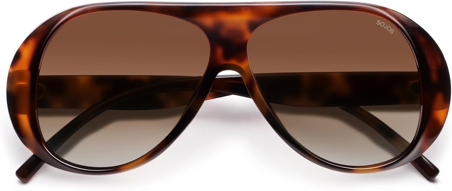 SOJOS Retro Polarized Oversized 90s Aviator Sunglasses Womens Men Trendy Vintage Square Shades SJ2661 - Image 4