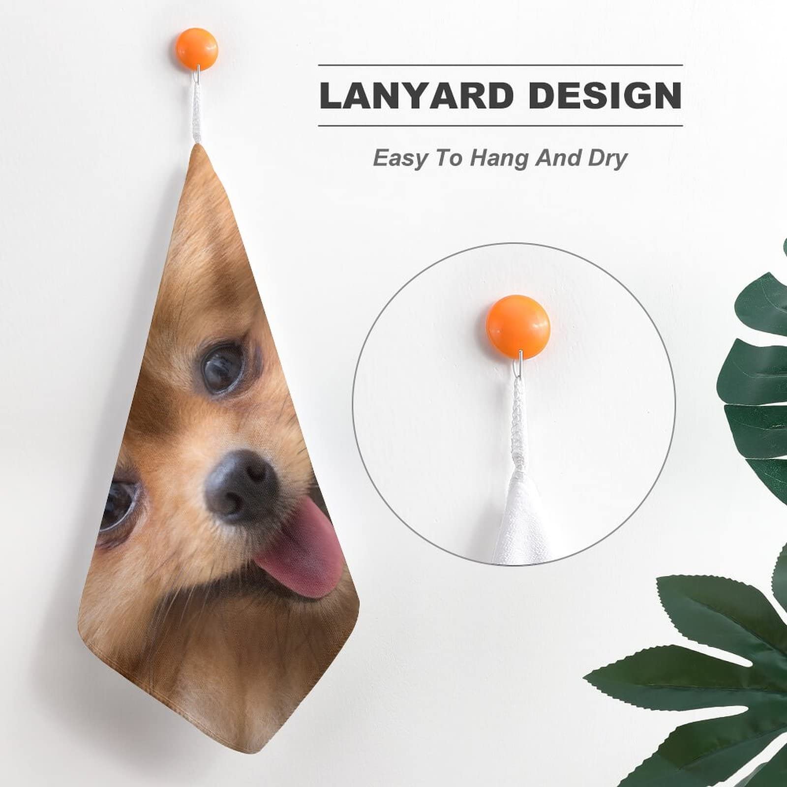Amazon｜かわいいポメラニアン犬 タオルかわいい ハンカチハンドタオル