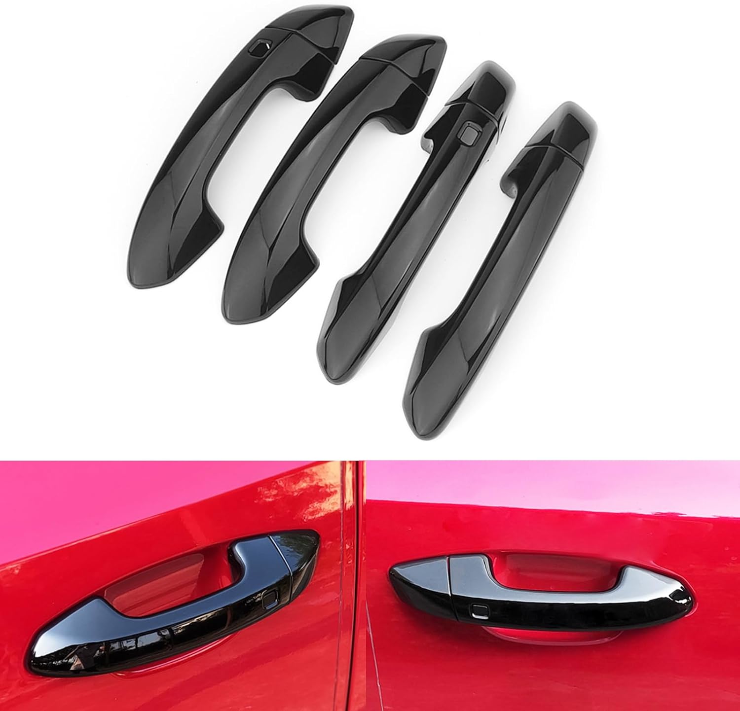 4Pcs Glossy Black Style ABS Car Exterior Door Handle Outside Door Handle Cover Set Compatible with Kia Stinger 2017-2024 Accessories