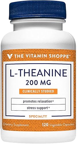 Miniatura 1 de L-teanina, estudiada clínicamente, promueve la relajación y el apoyo al estrés, 200 mg, 120 cápsulas vegetales, 120 porciones de the Vitamin Shoppe