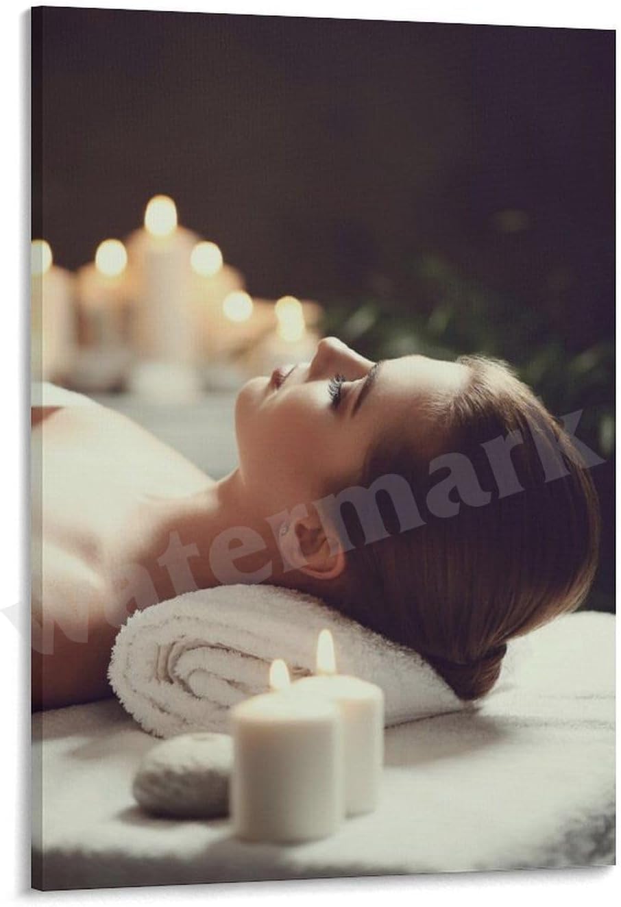 LTTACDS Beauty Wall Decoration Poster Aromatherapy Candle Relaxing Massage Beauty Spa Poster Canvas Painting Wall Art Poster for Bedroom Living Room Decor 20x30inch(50x75cm)