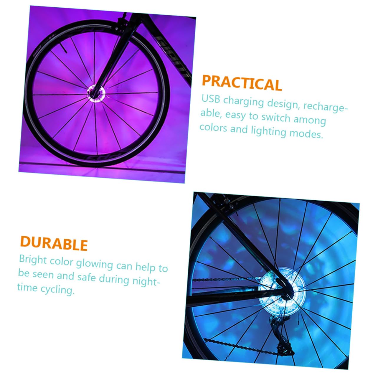 Toyvian Curseur Flash Intelligent éclairage de vélo décoratif Feux de Roue de vélo d'équitation lumière LED de Roue de vélo lumières LED vélo Lampe de vélo décorative Plastique Blanche