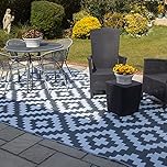 Valiant Outdoor XL Waterproof Rug for Gardens, Patio and Decking - Geometric Grey - 3.6m x 2.7m