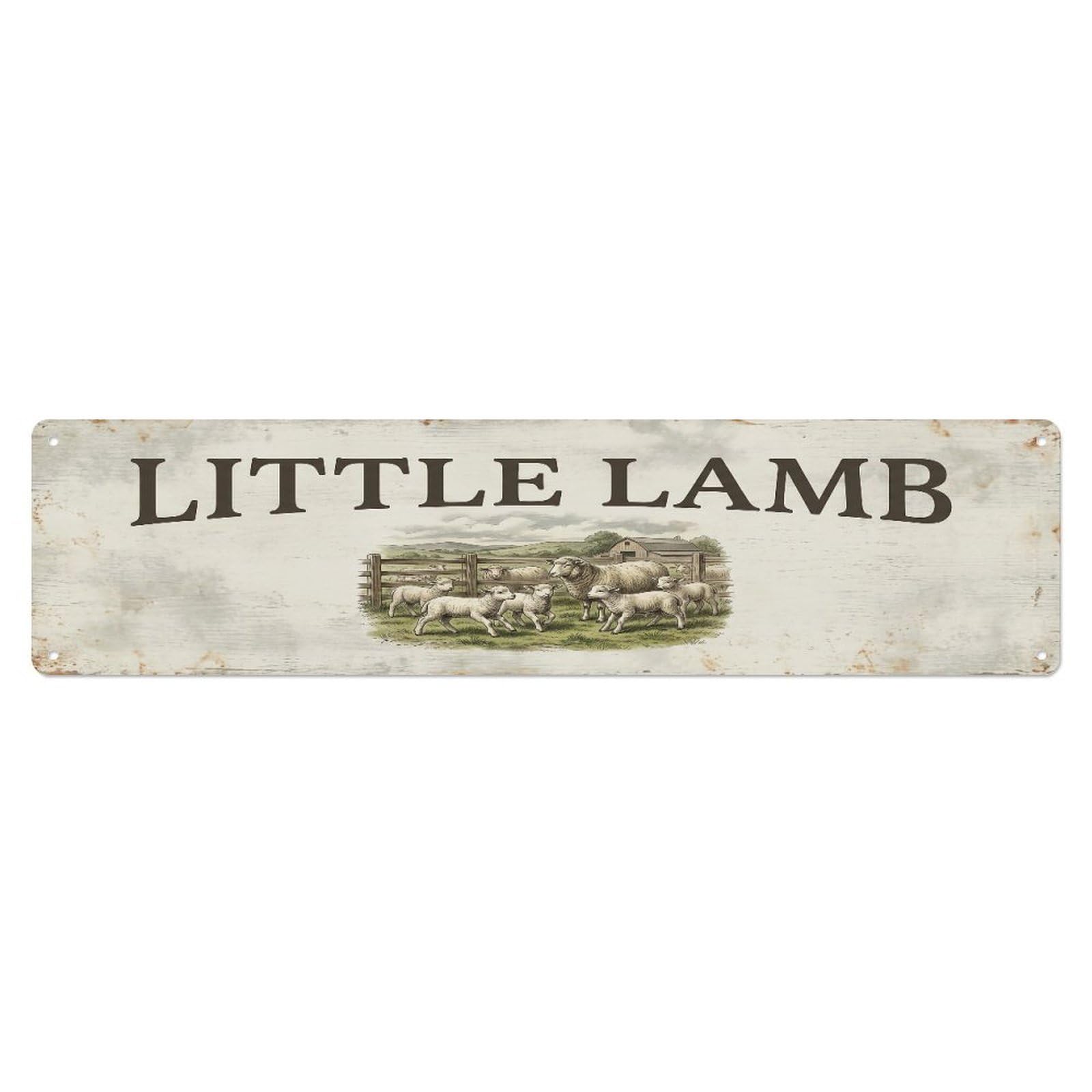 Xanthor Style Metal Tin Sign Vintage Pen Lamb Sheep Farmhouse Funny Sheep Backyard Farm