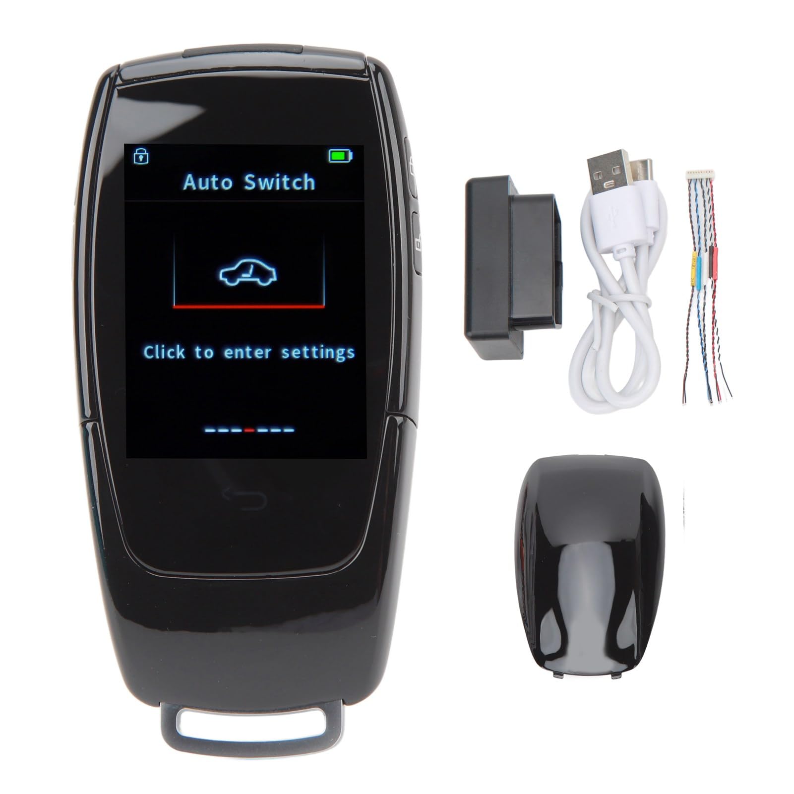 Llave LCD inteligente PolyGen con conexión Bluetooth 5.0, tiempo de espera prolongado, cómoda entrada sin llave, llavero universal con pantalla LCD para vehículos con pulsador