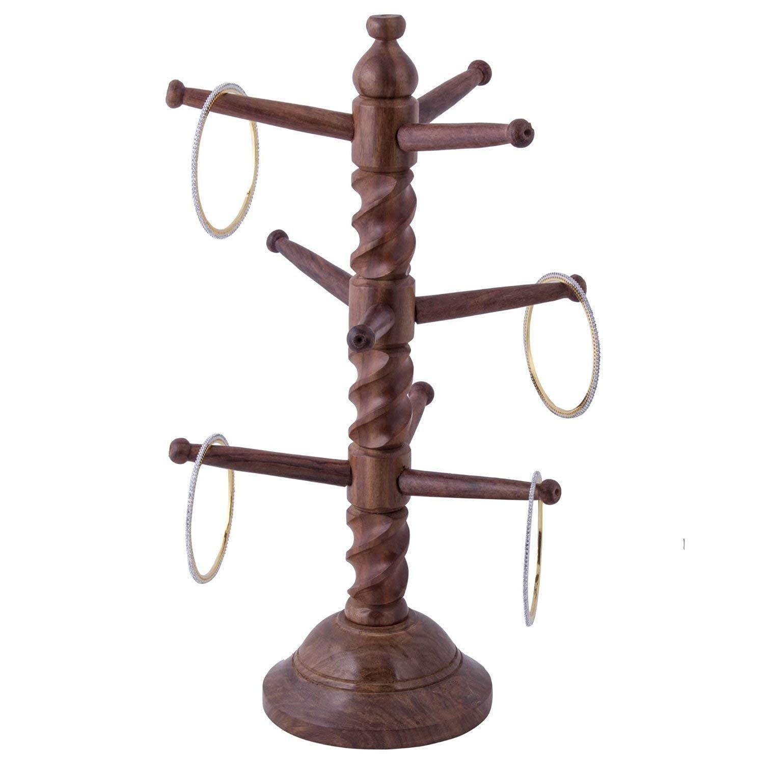 A D TAAZ Wooden Hand Carved Wooden Bangle Stand/Wooden 9 Tier Bar Bracelet, Bangle Jewelry Holder Stand Display Organizer, Bracelet Holder for Jewelry Black | 13 Inch (B09PF36MSP) Amazon Price History, Amazon Price Tracker