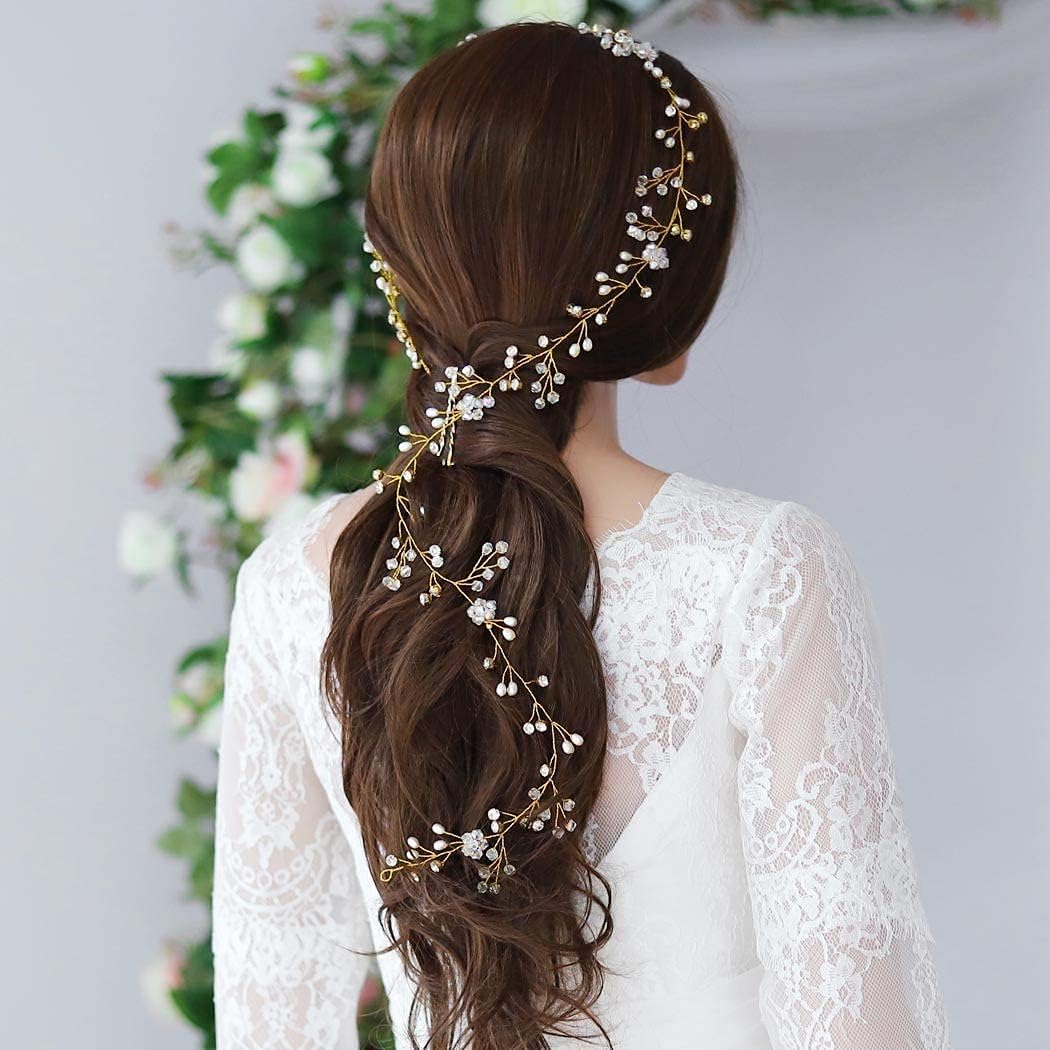 STYLEDOSE Women Crystals Hair Vine Headdress For Wedding Bridal Hair Accessories (100 Cm)