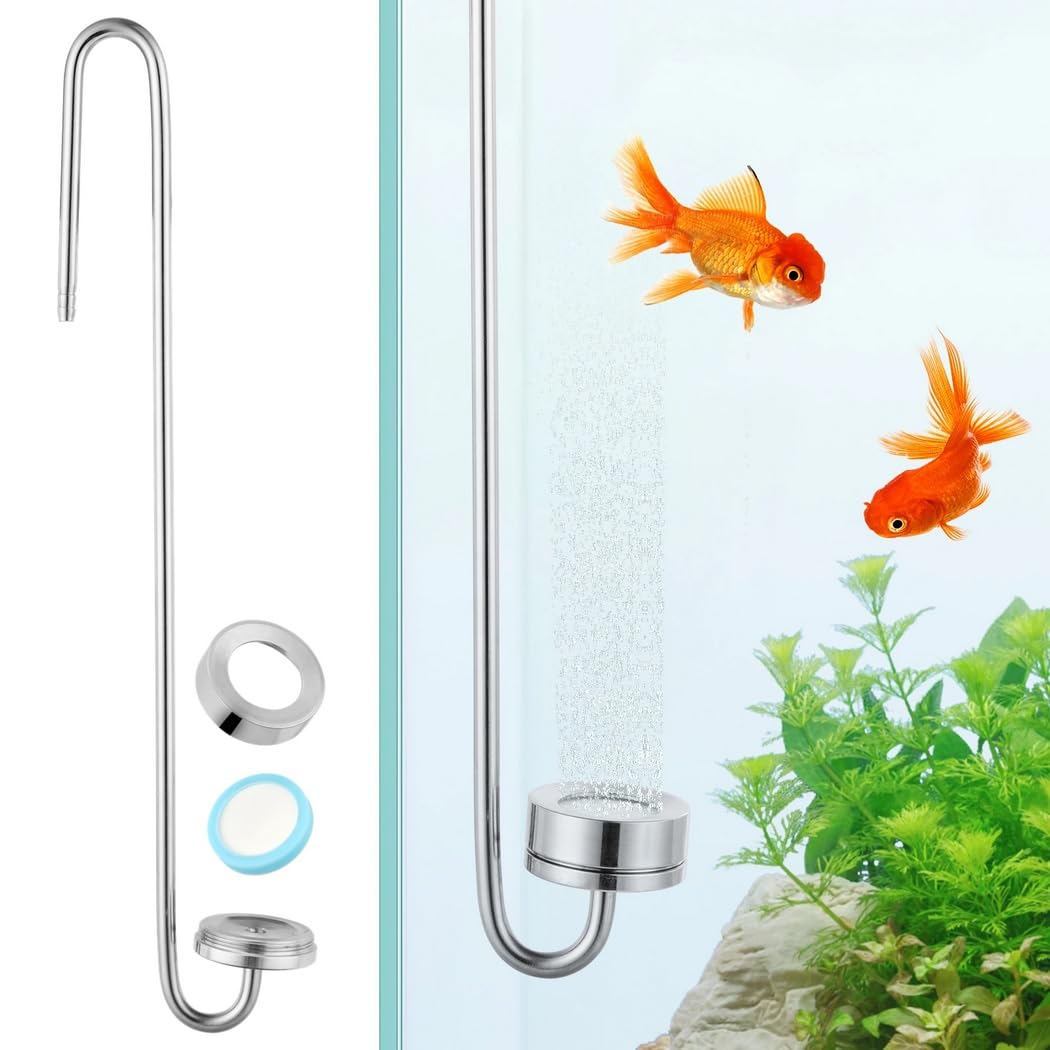 Generisch Dyfuzor CO2 do akwarium, dyfuzor CO2 o wysokiej szybkości rozpuszczania do zbiornika na ryby, akwarium, CO2 Bubbler Refiner w kształcie S, 30,5 cm, do roślin wodnych