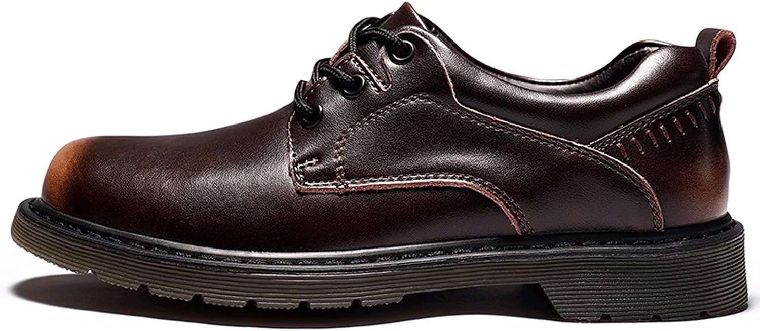 紳士靴 秋冬メンズデザイナー本革快適な手作り正式なワークシューズブラック/ブラウン(Color:Black,Size:10 US)