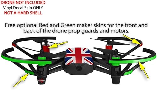 Miniatura 3 de Skin Decal Wrap Pack 2 para DJI Ryze Tello Drone Union Jack 02 Drone no incluido