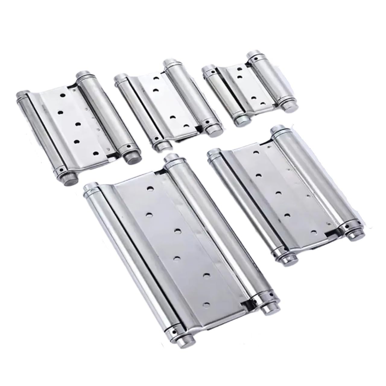 Charnière de porte double ouverture 6 pouces en acier inoxydable avec ressort, Lot de 2
