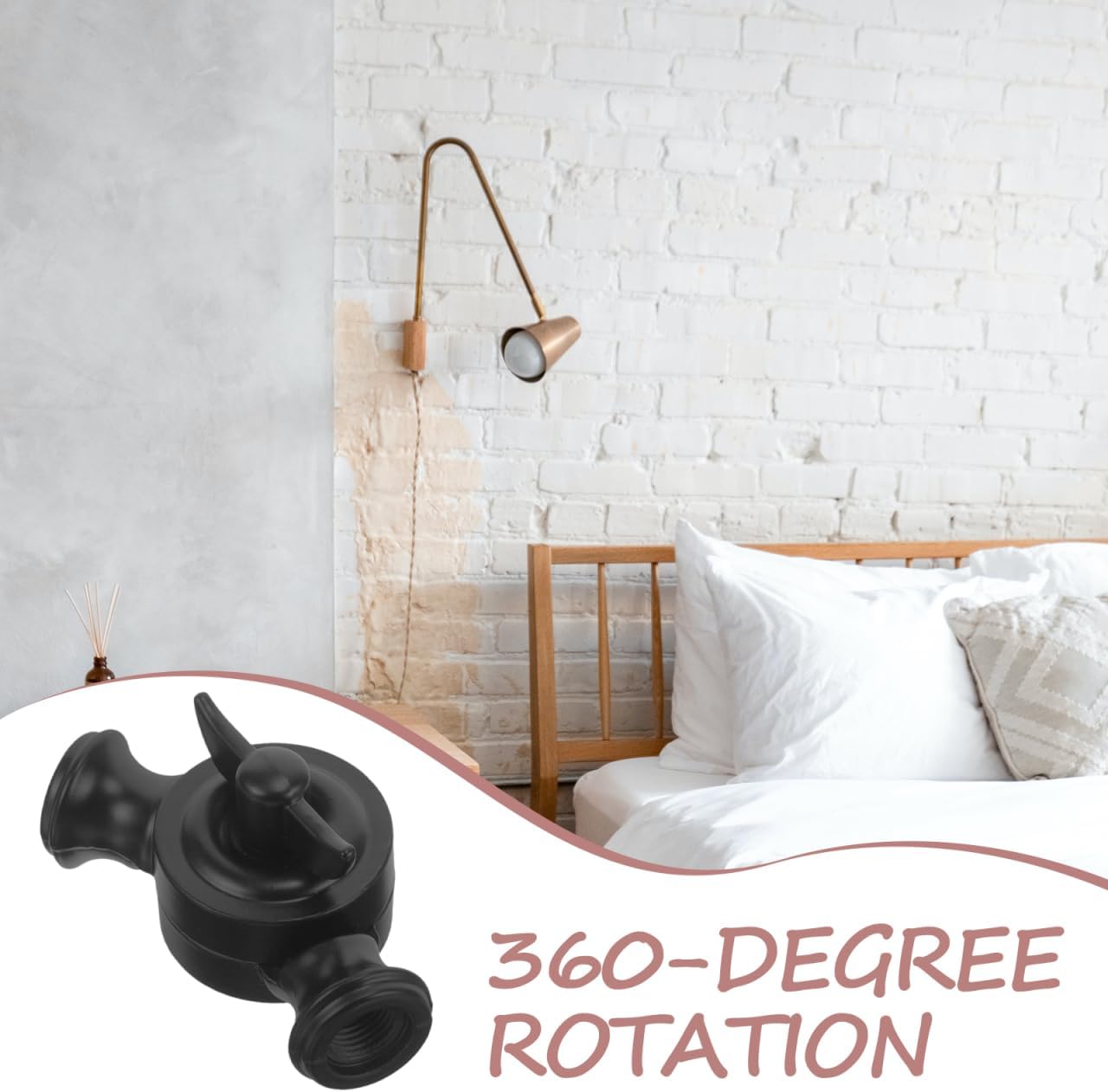 ARTIBETTER Wall Sconce Arm Adapter 2 Way Lamp Holder for Ceiling Light Conversion Universal Head Connector for Adjustable Lighting Direction 2.59 X 1.31 X 1.25 in