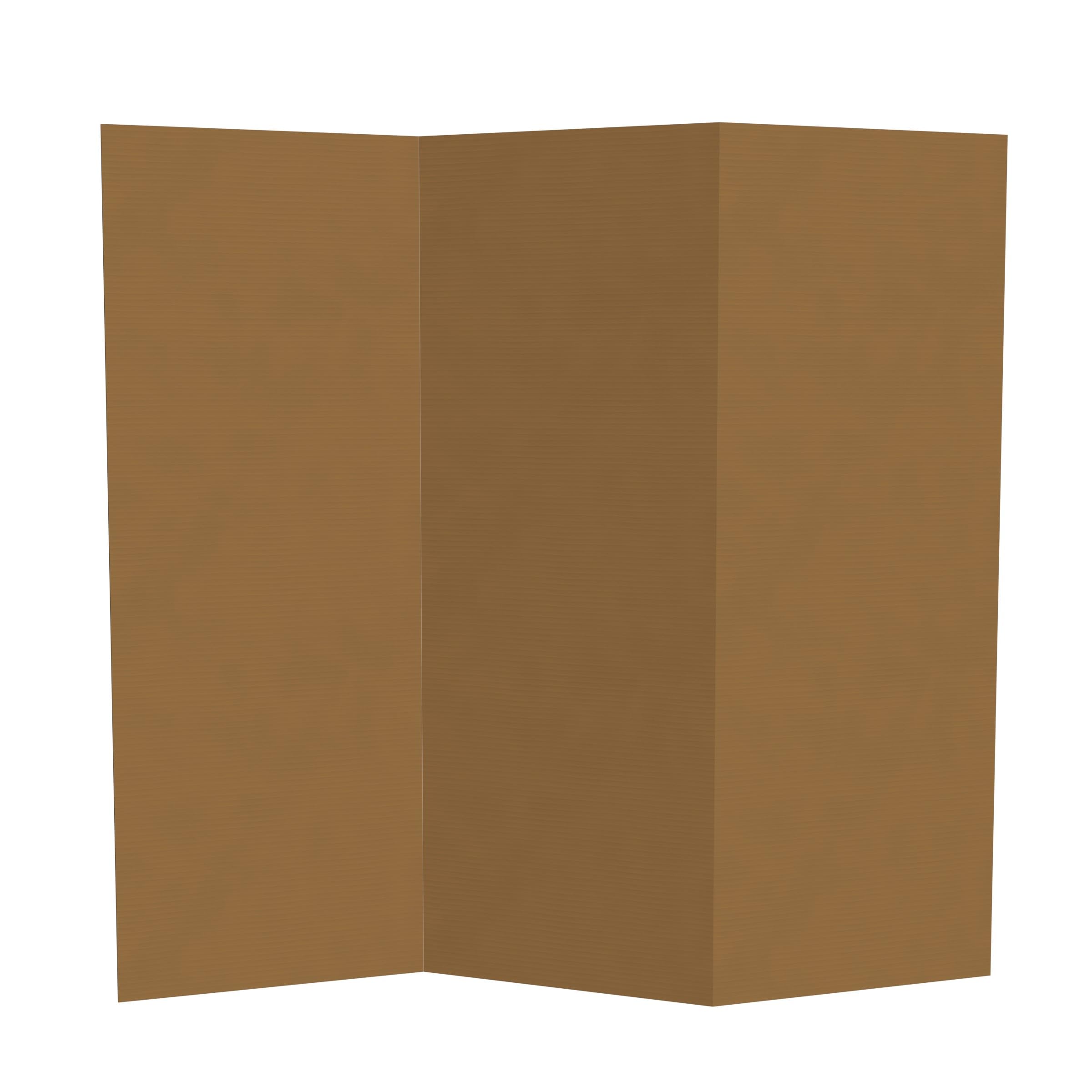 4 ft. Short Brown Temporary Cardboard Folding Screen - 3 Panels