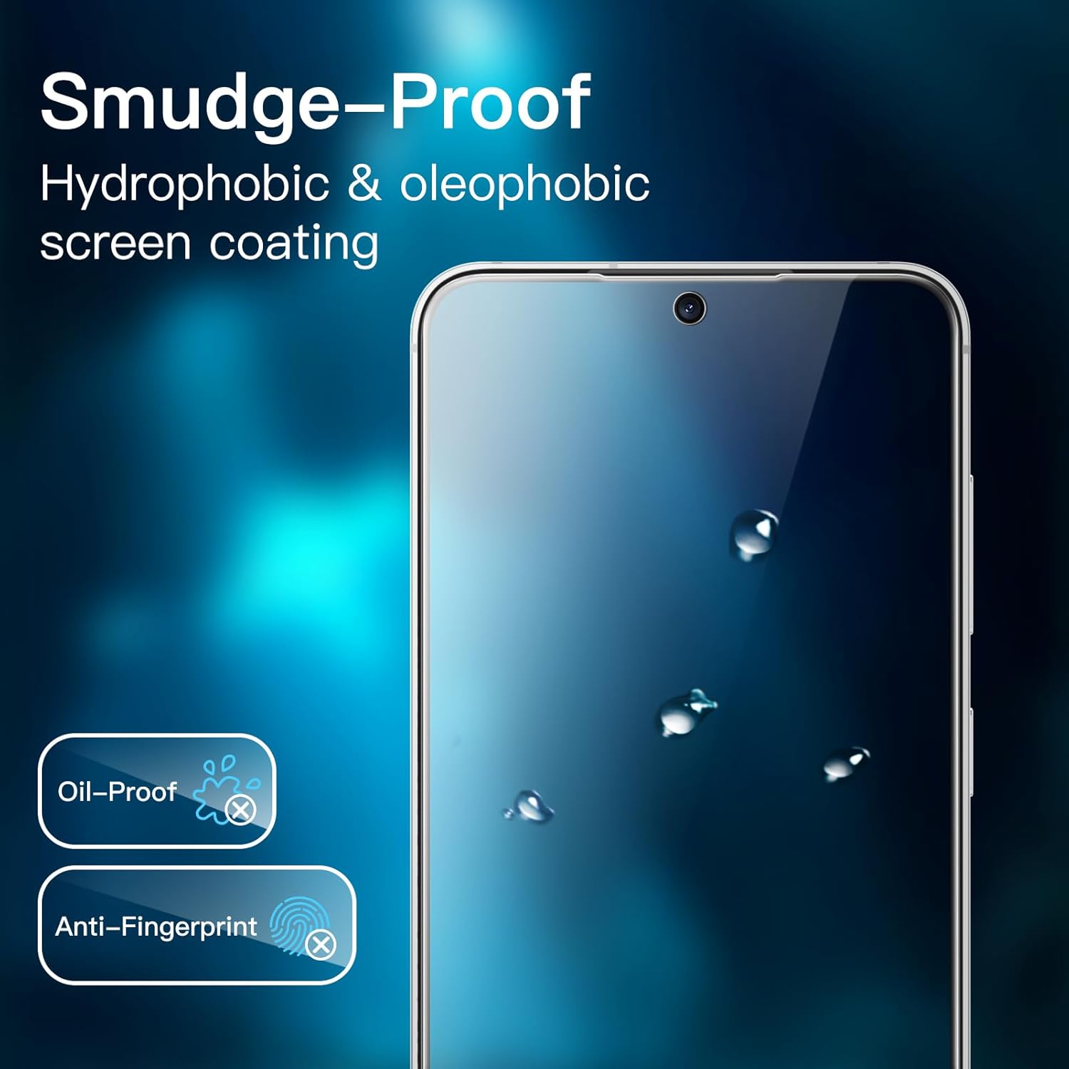 JETech Screen Protector for Samsung Galaxy S24 5G 6.2-Inch, Tempered Glass Film, Fingerprint ID Compatible, HD Clear, 3-Pack