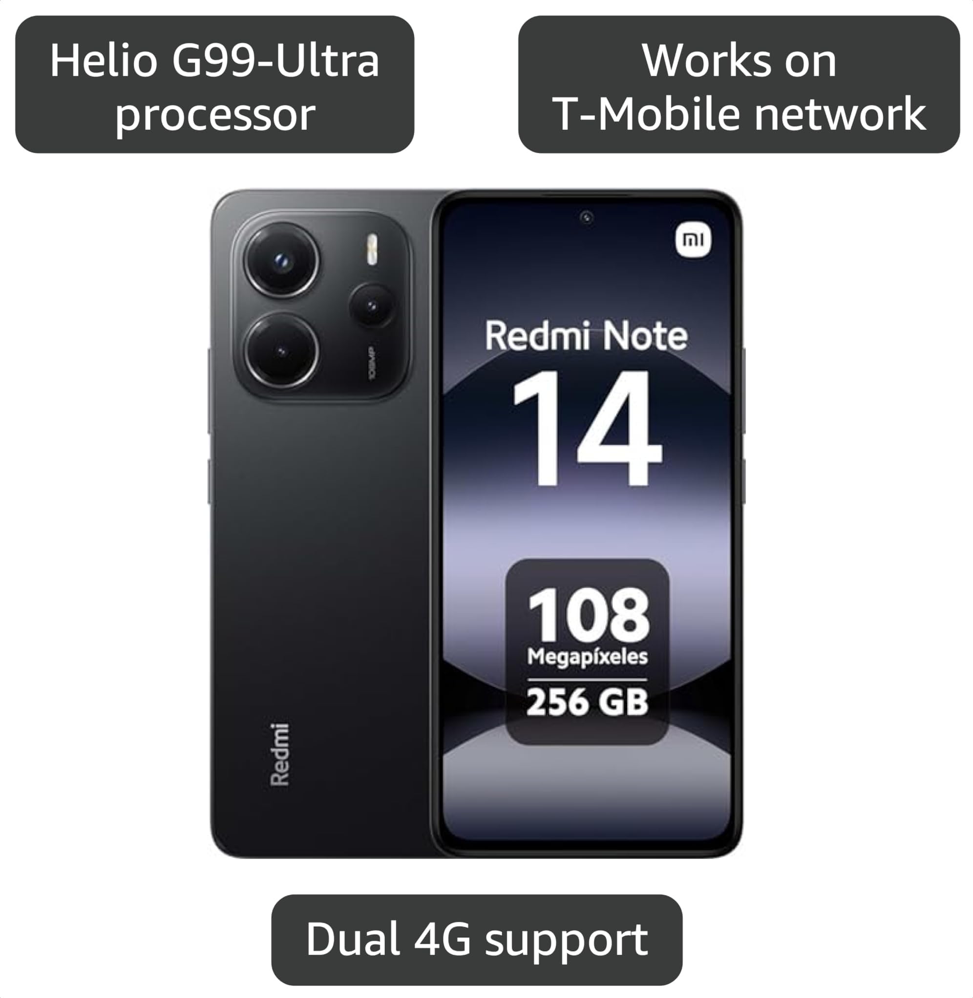 Amazon.com: XIAOMI Redmi Note 14 4G LTE (for Tmobile Mint Tello