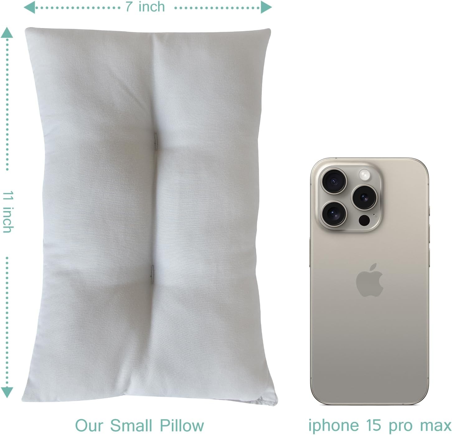 Luv4babe Small Pillow Mini Pillow 2 Pack 11" x 7" for Travel, Sleeping, Nap, Tiny Pillows for Neck, Lumbar, Pet Dogs, Grey - Image 2