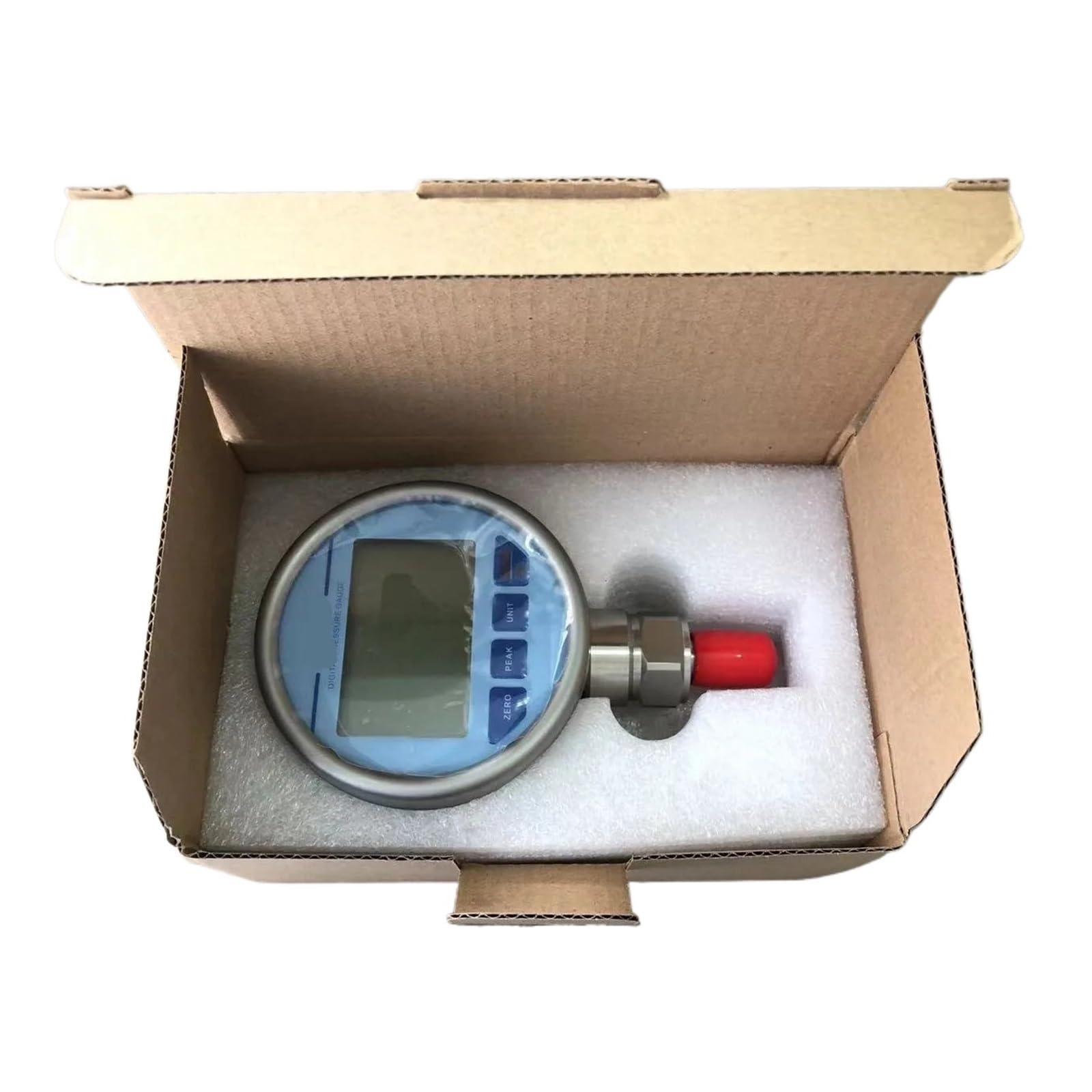 Digitales Manometer, LCD-Hintergrundbeleuchtung, Manometer, Temperaturmessung for Öl, Wasser, Manometer aus Edelstahl(0-250Kpa)