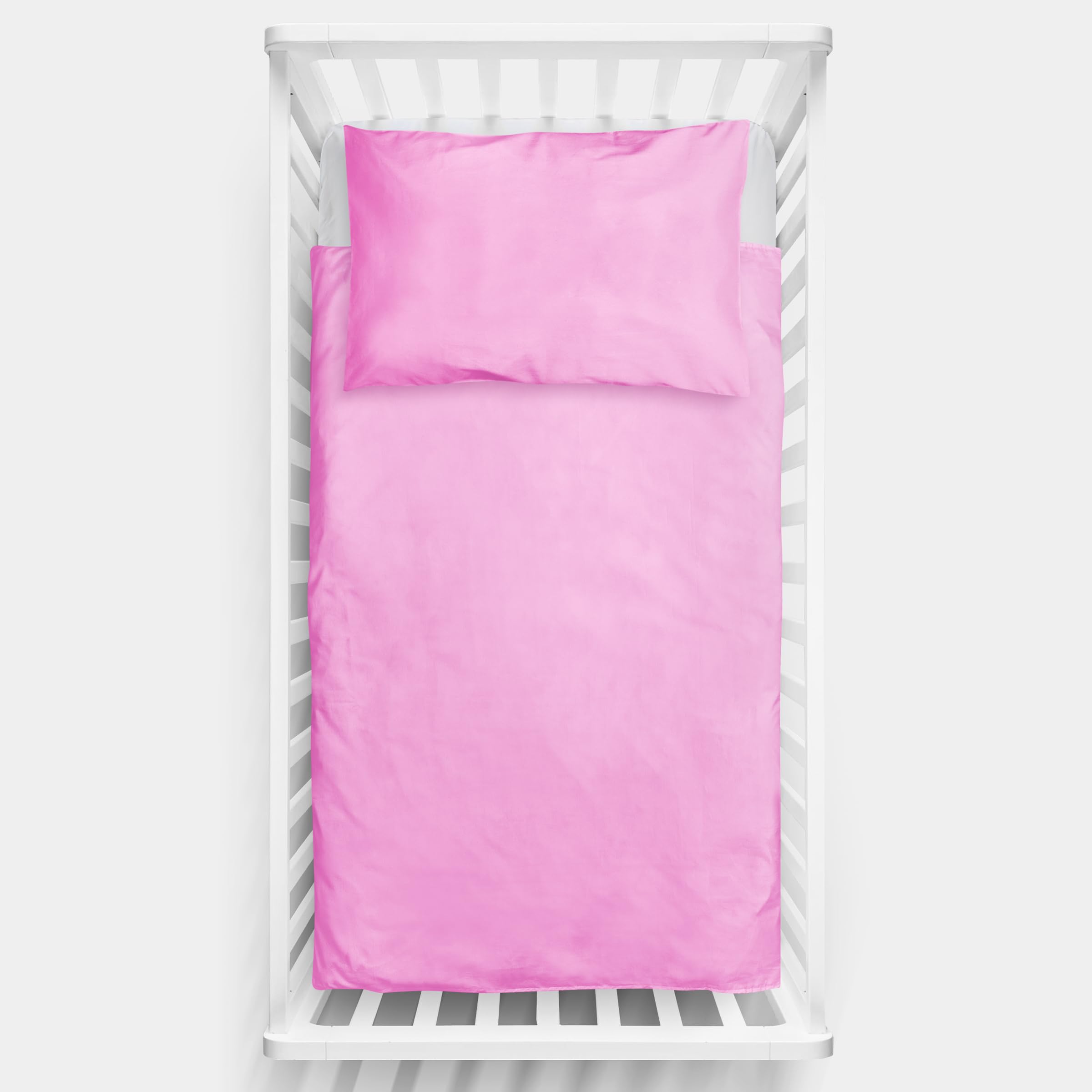 2 Piece Baby Kids Bedding Set 120x90cm Duvet Cover & Pillowcase for Toddler Cot 12M+ (Pink)