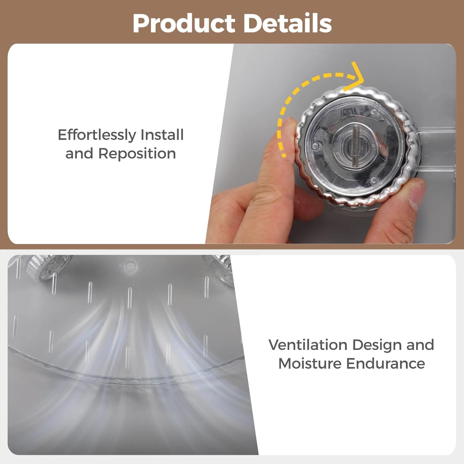 2 Pcs Transparent Suction Cup Storage Rack, Adjustable Holder with Hooks for Bathroom and Kitchen, Includes Glove, Sponge, and Cloth