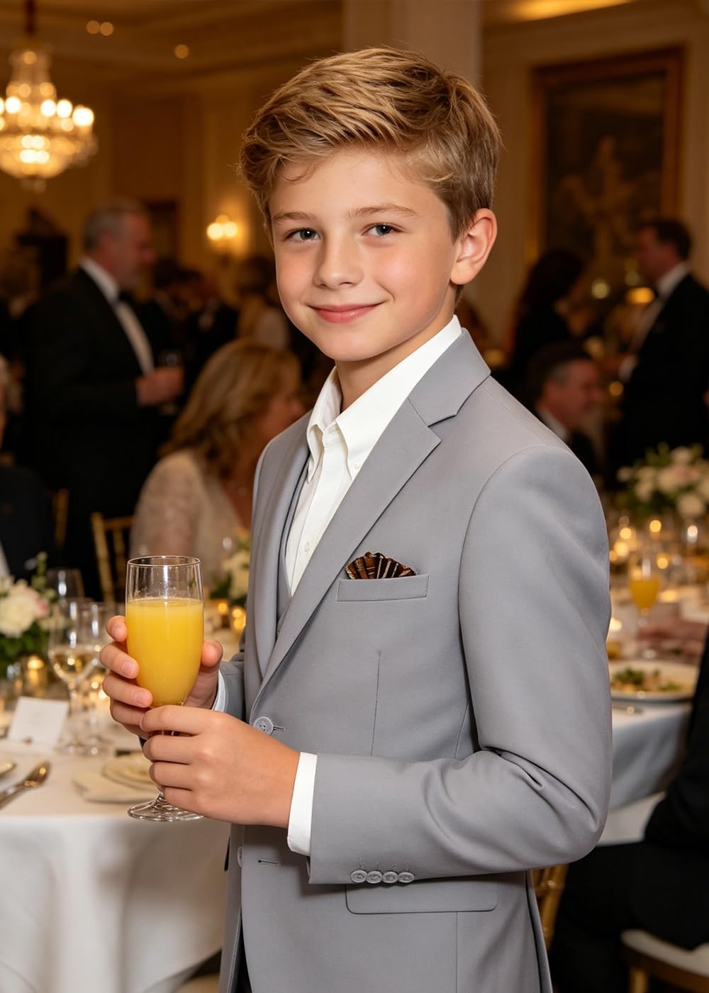 Boys' Suits Formal Tuxedo Slim Fit Boys Suit Set for Wedding Outfit Teen Boy Dress Clothes