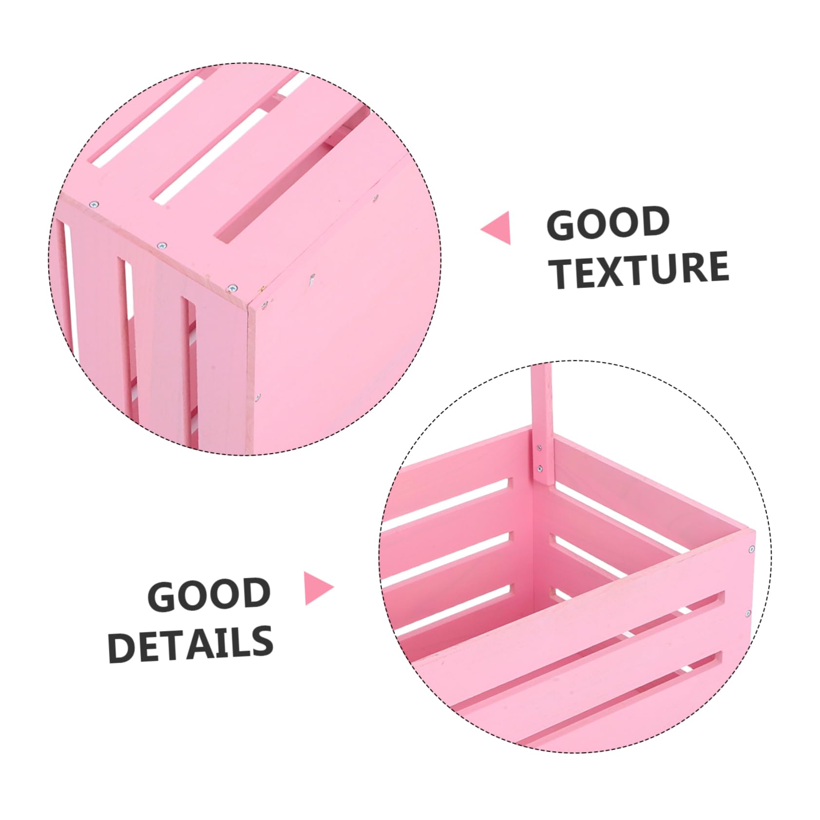 BESTonZON Holzaufbewahrungskorb Für Babyspielzeug Babywäschebox Geschenkkorb Zur Babyparty Rosa Mit Griff Platzsparendes Design Aus Natürlichen Materialien Gefertigt