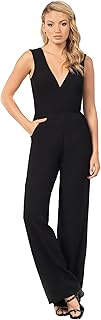 Dress the Population womens Sandra Sleeveless V-neck Wide Leg Jumpsuit