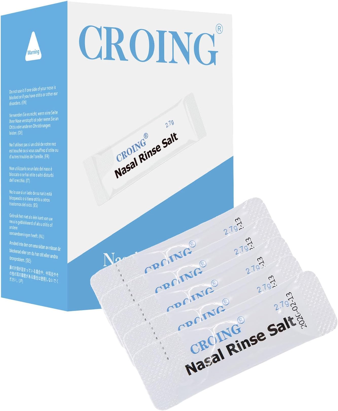 𝙎𝙞𝙣𝙪𝙨 𝙍𝙞𝙣𝙨𝙚 𝙎𝙖𝙘𝙝𝙚𝙩𝙨 -160 Packets Neti Pot Salt, Nasal Rinse Salt, Sinus Rinse Salt, Nose Wash Sachets, Nasal Irrigate Salt, Nasal Flush Saline, Sinus Relief