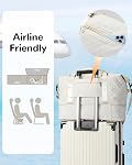 50L Large Travel Duffel Bag with Shoe Compartment for Women, Carry on Overnight Weekender Bags with Wet Pocket, Hospital Pack with Small Toiletry Bag, White