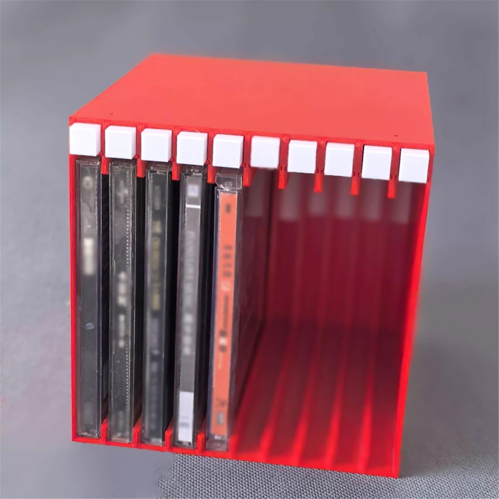 Stojak do przechowywania płyt, Wyskakujący stojak do przechowywania płyt CD z PP 5,5 x 5,6 x 5,8 cala Mieści do 10 albumów