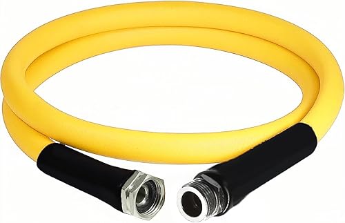 T TOVIA Manguera de jardín de 58 pulgadas x 5 pies, resistente, flexible, sin fugas, con conectores GHT sólidos, agarre giratorio, accesorios macho