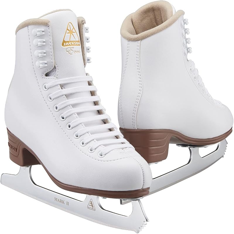 (Adult C 6.5) - Jackson Ultima Excel Series JS1290 / JS1291 / JS1294 White, Women's and Girls Figure Ice Skates