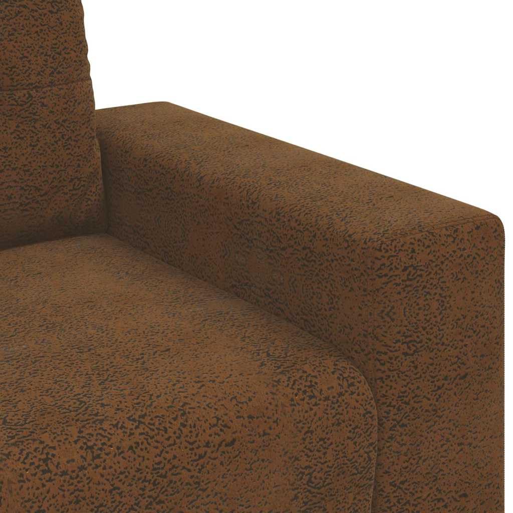 vidaXL Sofá marrón Moderno de 3 plazas, fácil de armar. Ideal para la Sala, Tiene un diseño Duradero y es súper cómodo para relajarte. Es un sofá Rectangular de Tela, hogar.