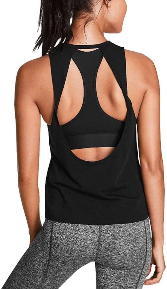 Mippo Workout Tops for Women Yoga Shirts Open Back Tank Tops Athletic Tops Gym Workout Clothes : Sports & Outdoors