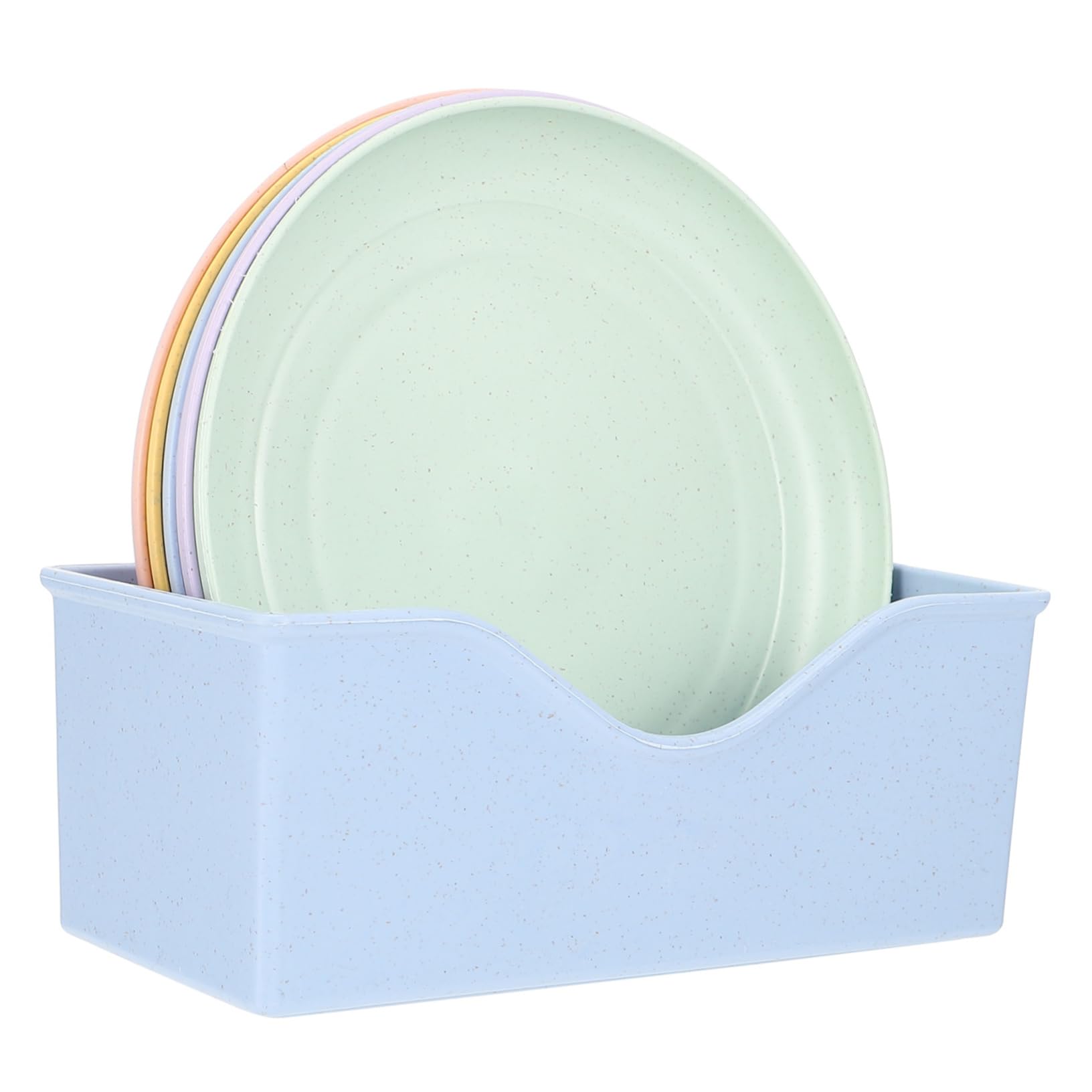 VINTORKY 1 Set Wheat Straw Snack Plates Storage Plate Collection for Fruits and Bones Random Color with Storage Rack for Organized Kitchen Random Color