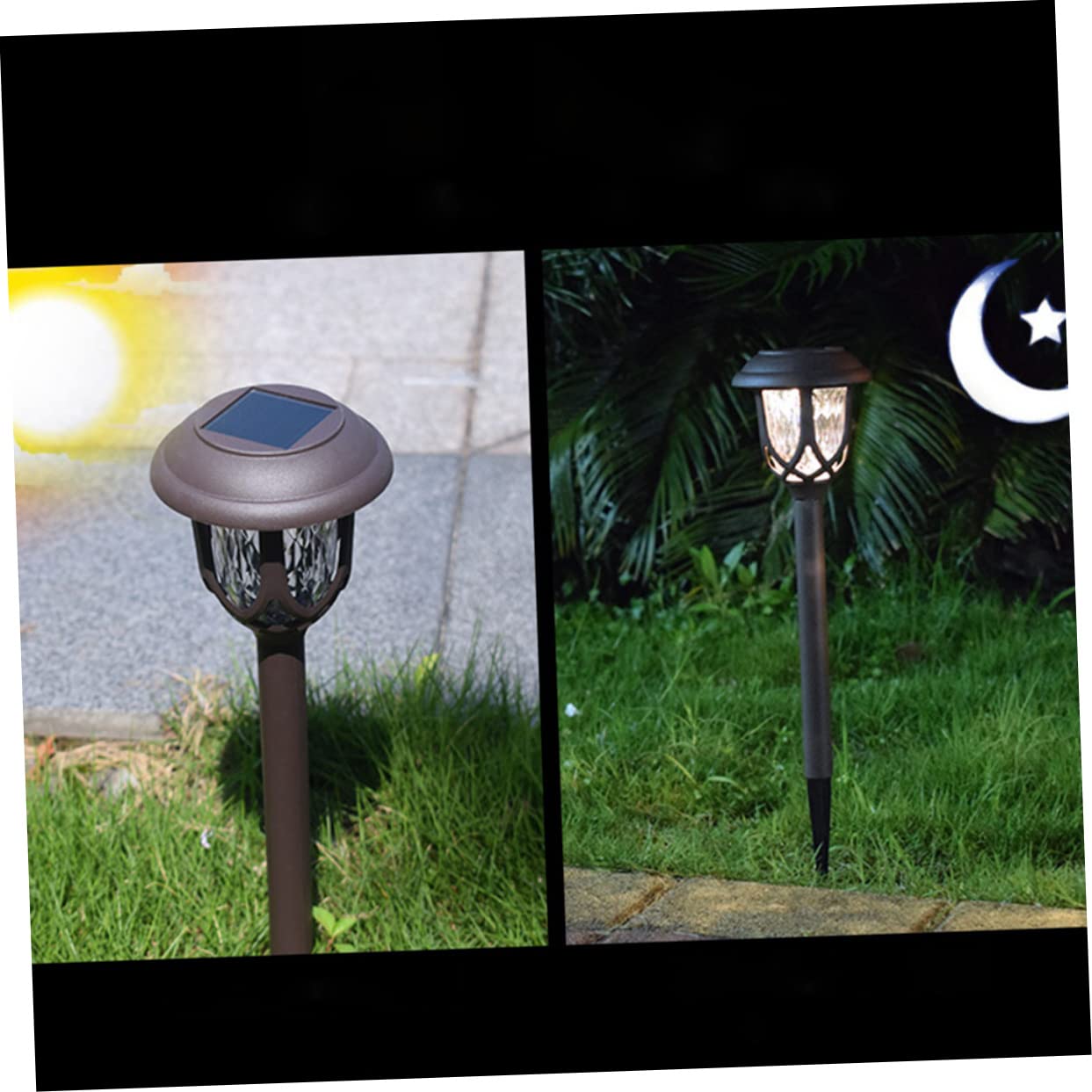 BCOATH 2Pcs Solar Outdoor Garden Lights LED Lawn Plug Lamps for Pathway Decoration Durable Ground Plug Design White Light for Outdoor Events Festivities