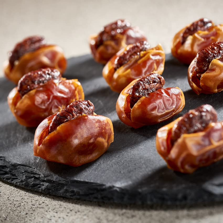 Bateel Kholas Dates with Caramelized Pecan &ndash; Gourmet Arabian Stuffed Dates | Golden Toffee Flavor...