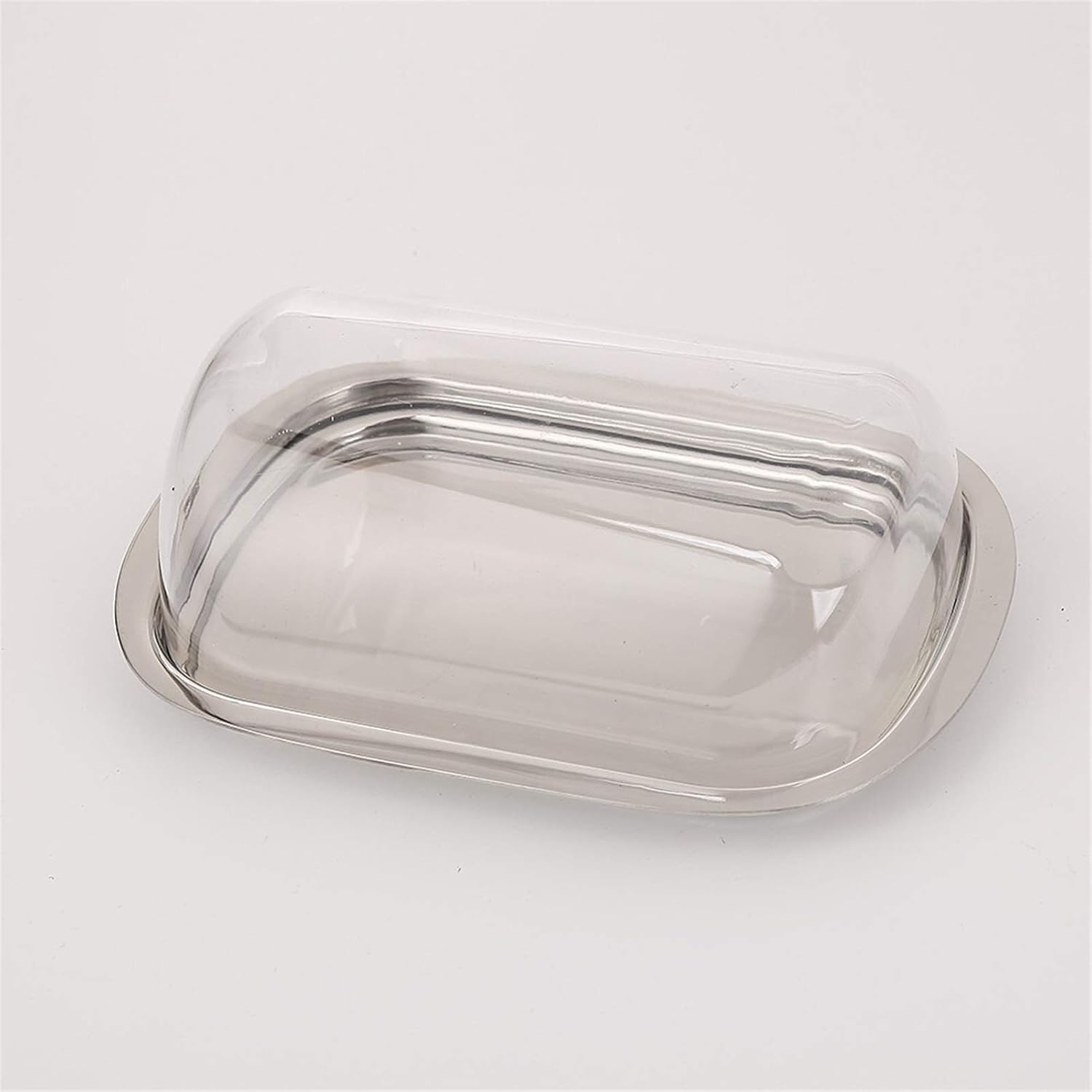 Butter Container Stainless Steel Butter Dish Elegant Server Storage Keeper with Clear Cover Good Air Tightness Butter Crock Easy to Use for All Types of Butter