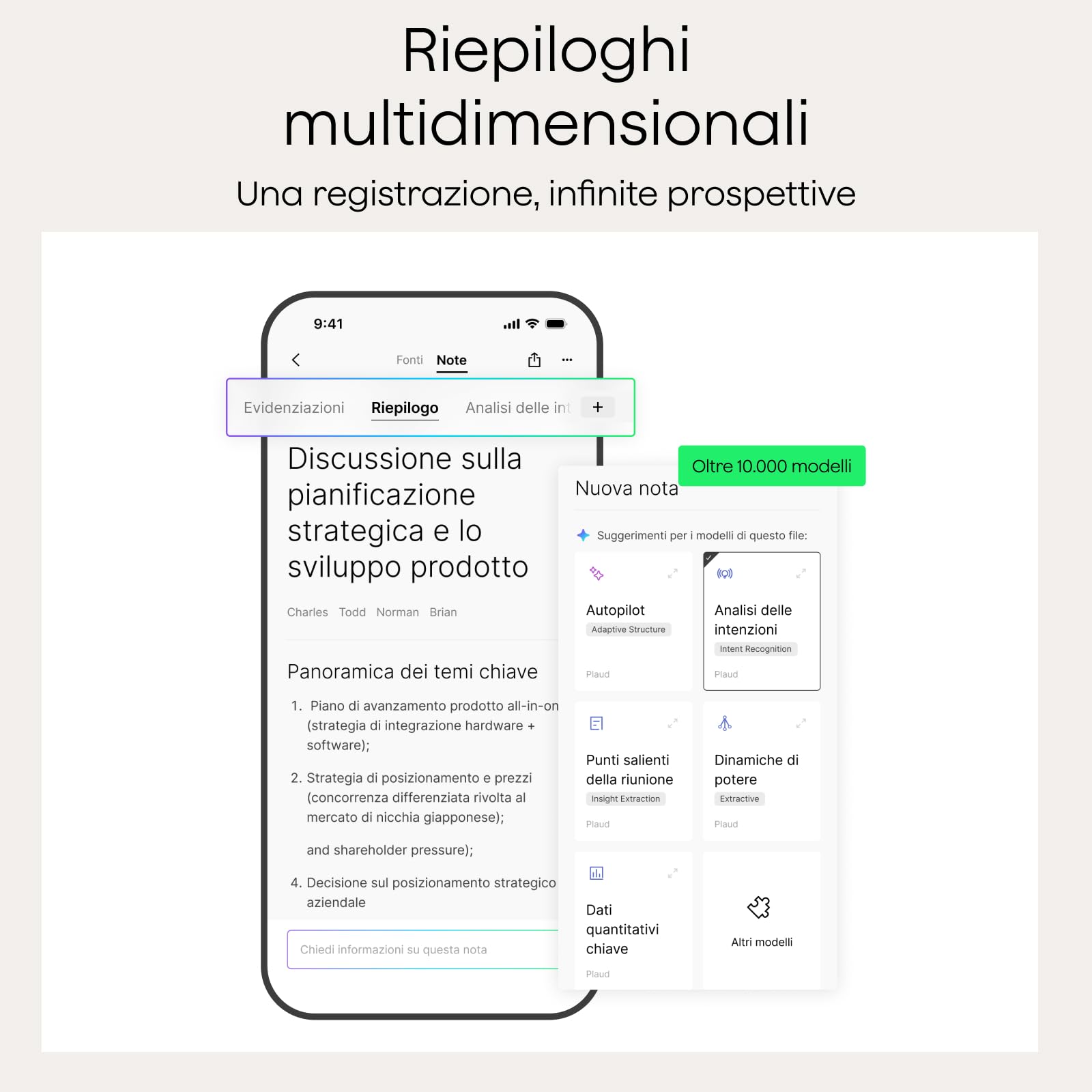 Plaud Note Registratore Vocale AI Professionale con Custodia Audio Digitale Trascrizione Riassunti Automatici in 112 Lingue Controllo App Perfetto per Riunioni Lezioni Chiamate Colloqui Interviste | Controllo tramite App Trascrizione e Riepilogo IA Suppor